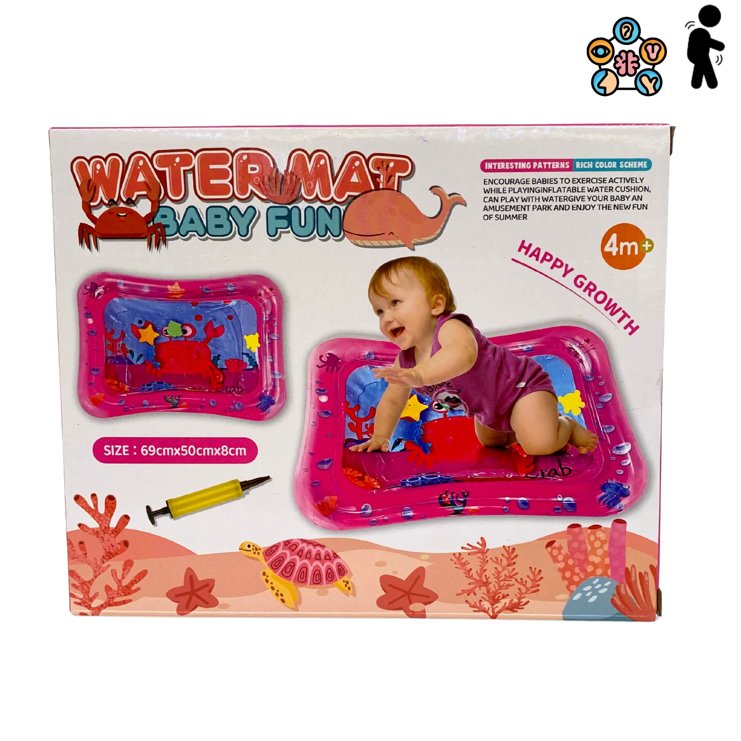 Alfombra Sensorial Acuática Rosa para Bebés 4 Meses+ - Imagen 3
